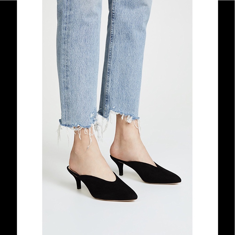 Loeffler Randall Juno Navy Heel Mules Sz7.5 NEW⚡️